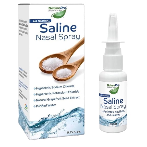 NaturePro Hypotonic/Hypertonic Saline Nasal Spray 0.75 fl oz for Moisturizing & Relief