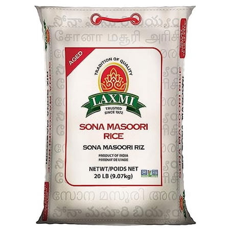 All-Natural Sona Masoori Medium Grain Rice, 20Lbs