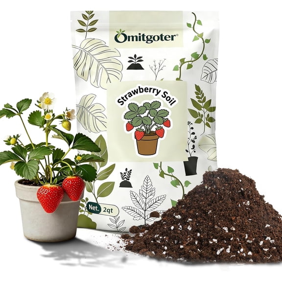 All-Natural Strawberry Soil & Potting Mix 4qt - Premium Potting Soil for All-Stage Strawberry Growth