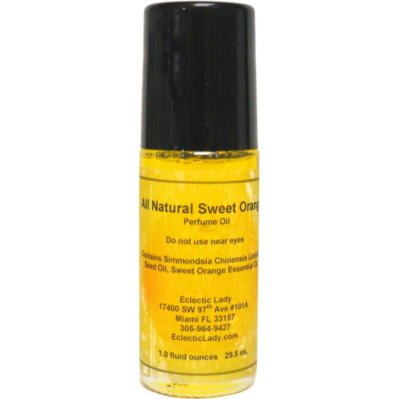 All Natural Sweet Orange Perfume Oil, 1.0 Oz Portable Roll-On Fragrance