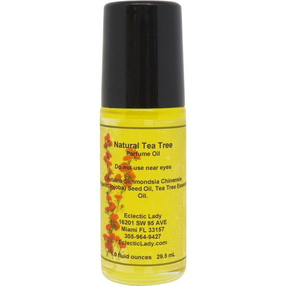 All Natural Tea Tree Perfume Oil, 1.0 Oz Portable Roll-On Fragrance