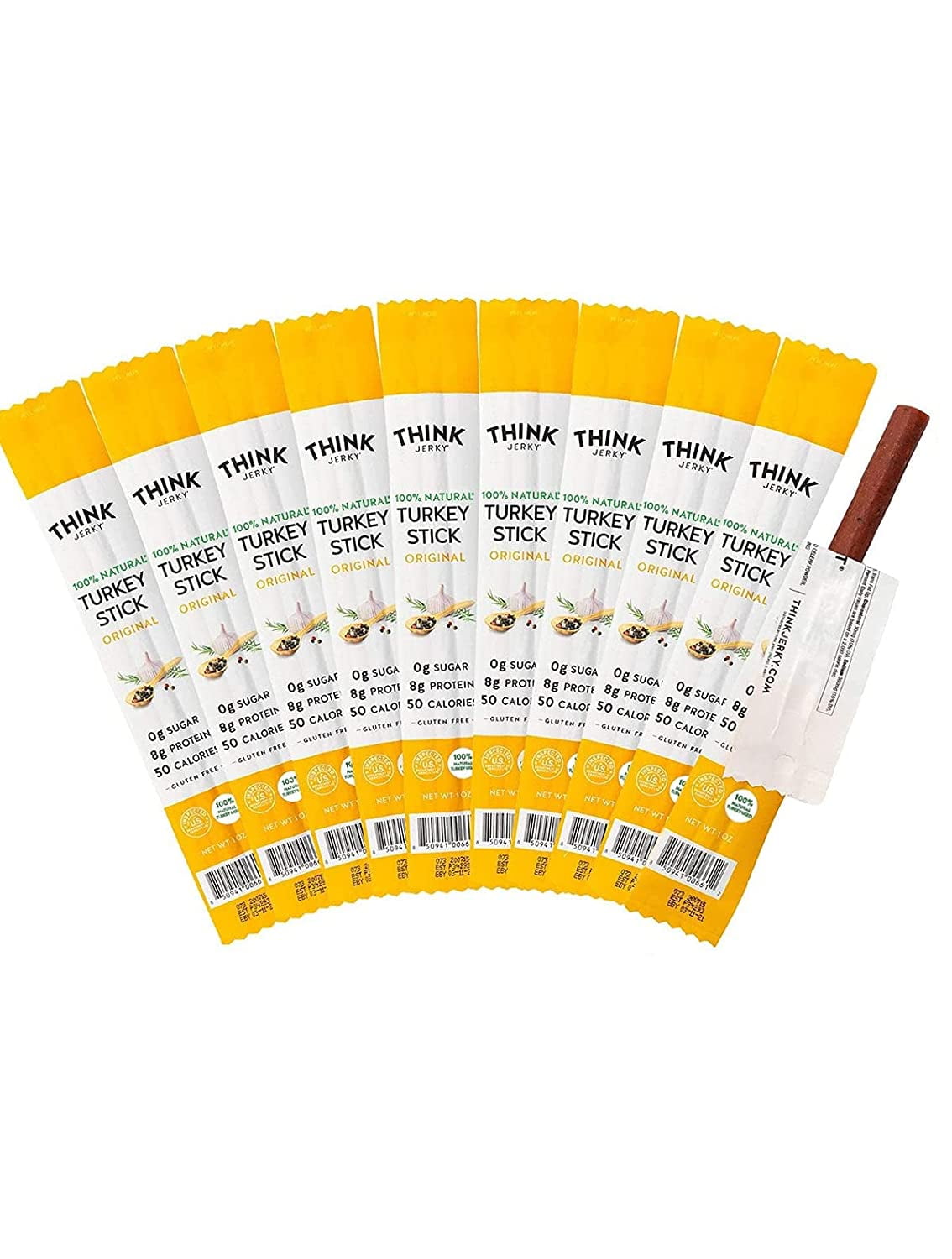 AllNatural Turkey Sticks (1.0 Ounce Sticks, Pack of 20 Sticks) Sugar