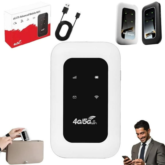 All-Network Portable WiFi, Power on and Use Free for Life Travel Router Pocket Wi-Fi Wireless VPN Mobile Network Hotspot WiFi Satellite Internet High Speed for Computer Business Rv Cruise