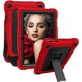 thumbnail image 1 of All-New 2022 Fire 7 Tablet Case SOATUTO For Amazon Fire 7 Case 2022 Release 12th Generation Latest Model 7" Heavy Duty Shockproof Case with Shoulder Strap for Amazon Kindle Fire 7 Tablet - Red+Black, 1 of 6