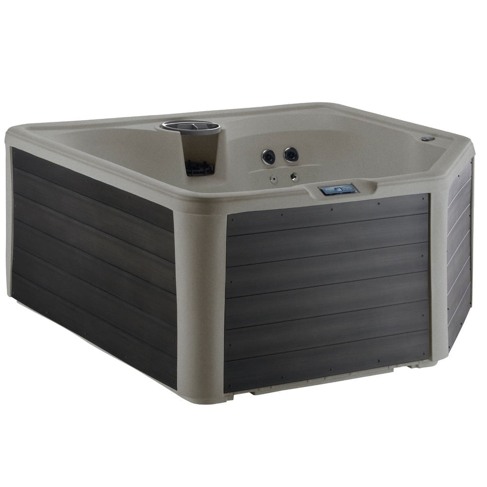 All New 2025 HydroLuxe Tahiti Sand/Charcoal Hot Tub - 4-Person, 22 Jets, Convertible 110v/230v