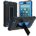 thumbnail image 1 of All-New Amazon Fire 7" 2019 Case, Dteck Heavy Duty Shockproof Armor Rugged Protective Case Cover with Stand Compatible With Amazon Kindle Fire 7 9th Generation 2019 Release (Black/Blue), 1 of 1