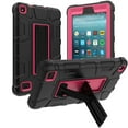 thumbnail image 1 of All-New Amazon Fire 7" 2019 Case, Dteck Heavy Duty Shockproof Armor Rugged Protective Case Cover with Stand Compatible With Amazon Kindle Fire 7 9th Generation 2019 Release (Black/Rose), 1 of 6