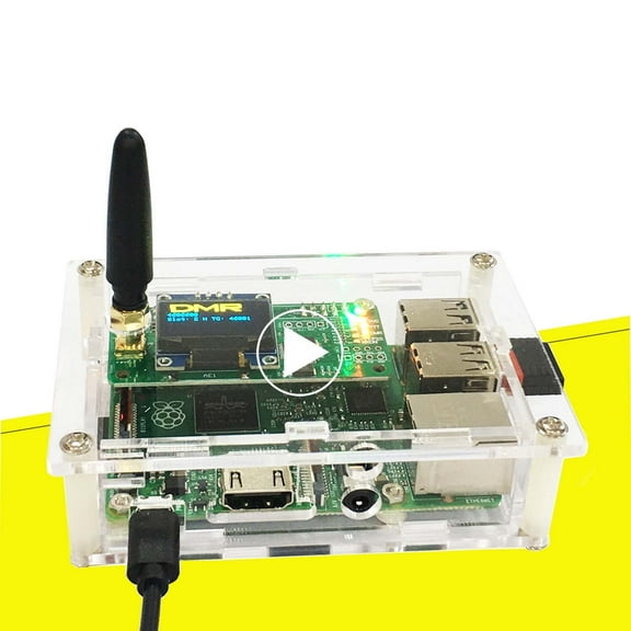 All-New DMR Hotspot with Ethernet Port Assembled Radio Station WiFi Voice Modem, Supports DMR/D-STAR/YSF/P25/Fusion with Acrylic Shell, Two-Color OLED Display, Raspbery Pi Model 2B