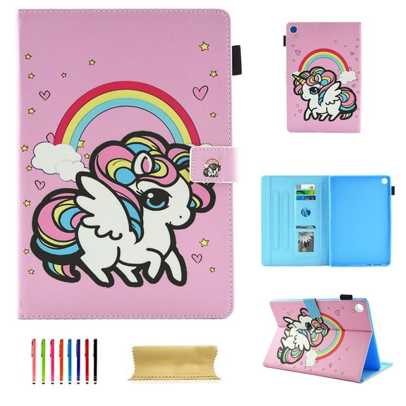 All-New Fire HD 10 2017 Tablet Case, Allytech Smart Book Style Stand Cover Full Body Protective Case for All-New Fire HD 10.1 Inch Tablet (7th Generation, 2017 Release), Rainbow Unicorn