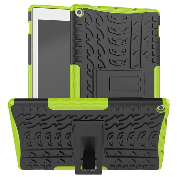 All-New Fire HD 10 Case 10.1" Tablet (9th/7th/5th Gen, 2019/2017/2015 Model), Kids Shockproof High Impact Rugged Kickstand Anti-Scratch Light Weight Protective Cover, Green