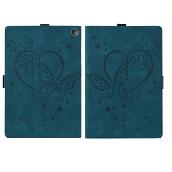 All-New Kindle Fire 7 inch Tablet Case, Allytech PU Leather Scratch Free Card Slots & Pencil Holder Hands Free Stand Protective Wallet Case for Amazon Fire 7" 2022(12th Gen), Blue