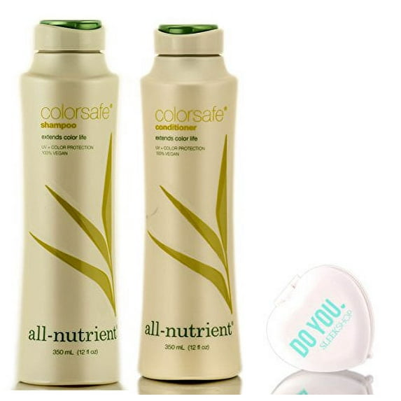 All Nutrient COLOR SAFE Shampoo & Conditioner DUO Set, extends color life (with Sleek Compact Mirror) - 12 oz / 350ml Retail DUO Kit