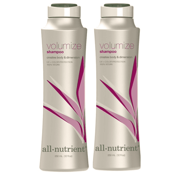 All-Nutrient Volumize Shampoo (12 FL OZ / 350 ML x 2) 2 PACK - Creates Body & Dimension, UV + Color Protection