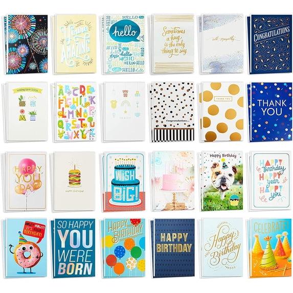 All Occasion Cards Assortment—48 Cards with Envelopes (Birthday, Thank You, Congrats, Sympathy, Baby Shower, Blank)