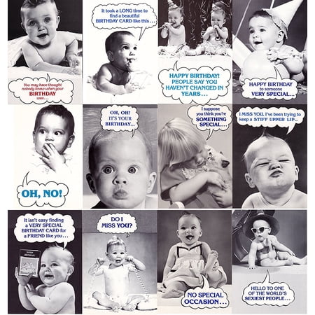 All Occasion Funny Greeting Card Assortment - Birthday, Friendship, Love, etc - 12 pack