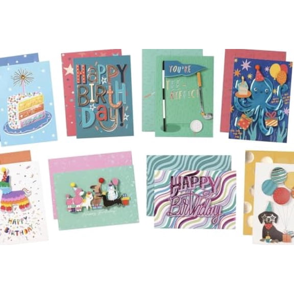 All Occasion Greeting Card Collection,Card Hand Crafted Detailed with Unique Finishes,Includes Coordinating Self-seal Envelopes,40ct
