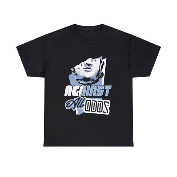 All Odds Retro Blue Grey Sneaker Tee Shirt Black