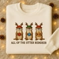 thumbnail image 1 of All Of The Otter Reindeer Embroidered Sweatshirt, Christmas Otters Holiday Crewneck, Funny Animal Pun Gift, 1 of 4