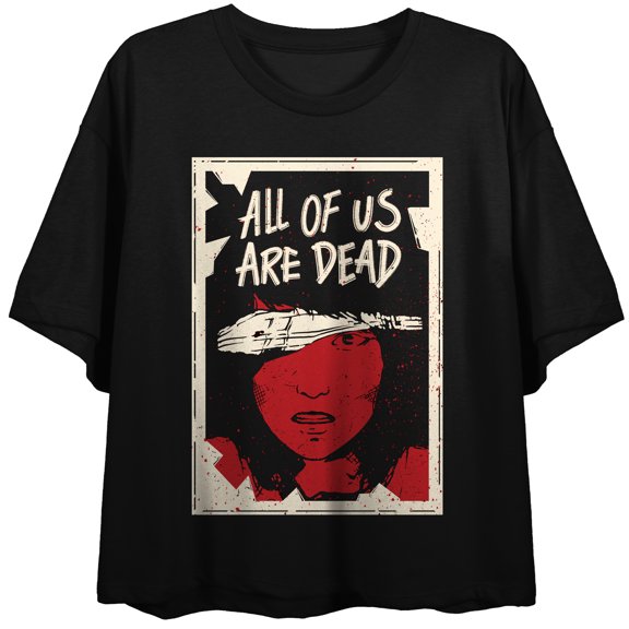All Of Us Are Dead Namr-Ra Women's Black Crew Neck Short Sleeve Crop Top-XS