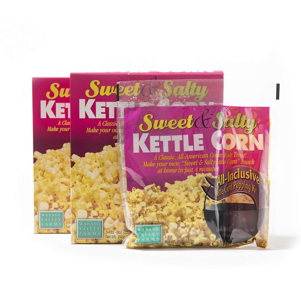All in One corn Packs All Inclusive Kits, Sweet & Salty Kettle Corn