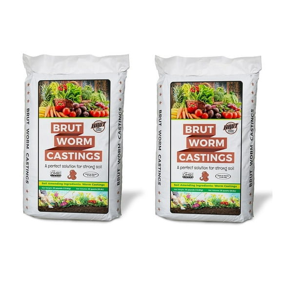 All Organic Fertilizer Worm Castings Filled with Nutrients and Minerals for a Variety of Indoor and Outdoor Plants, 30 Pounds, 2 Pack