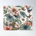 thumbnail image 1 of All Over Botanical And Butterflies Pastel Print Poster Wall Art, Modern Wall Decor For Living Room Bedroom, 8x12 UNFRAMED, 1 of 3
