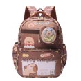 thumbnail image 1 of All Over Cartoon Print Backpack for Ages 5rd 6th 8th 10th With Attached Mini Pouch Lightweight Waterproof Multi Compartment Back To School Bookbag, 1 of 5