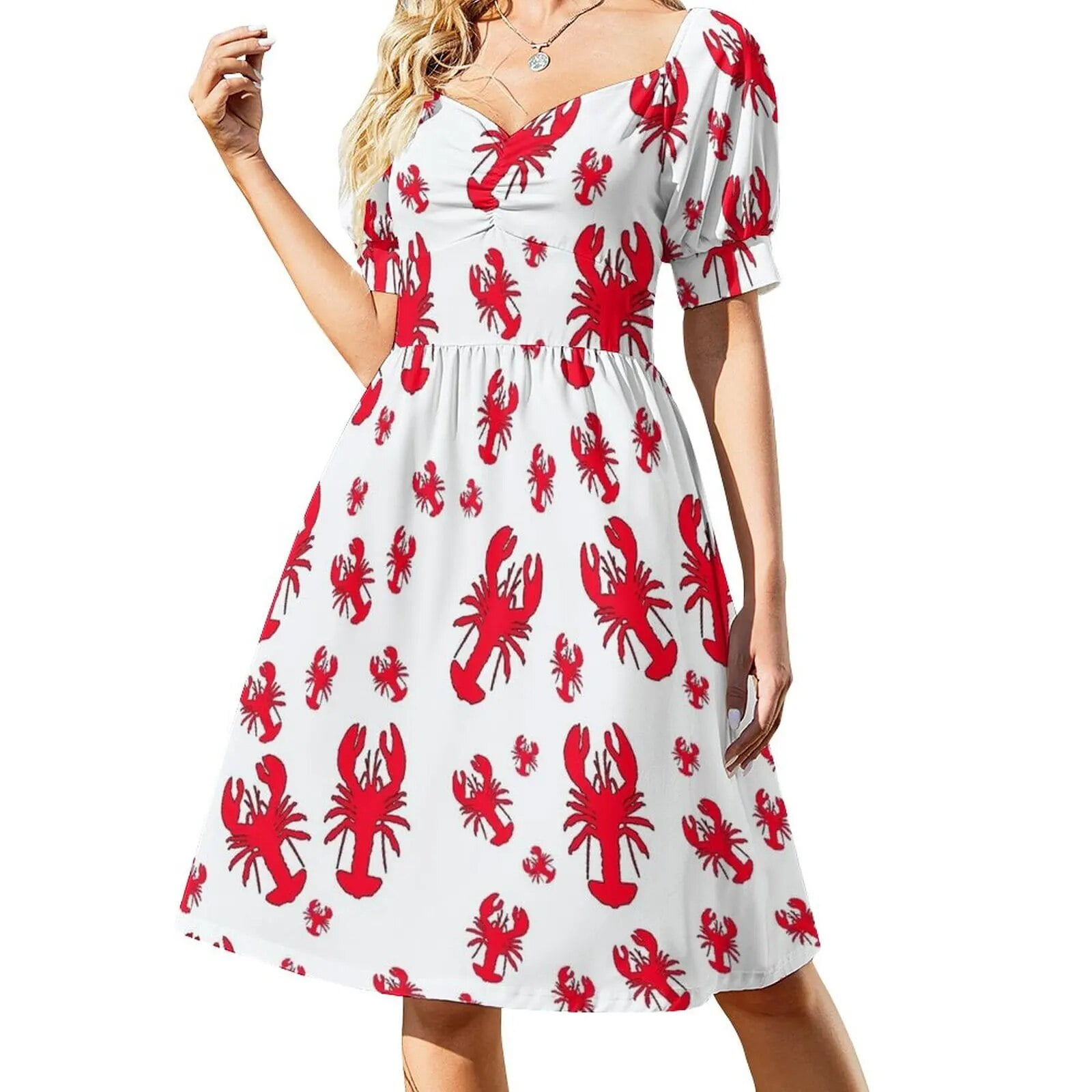 All Over Lobster Print Dress Woman s Evening Dress Beach Outfits For fun-and-functional-beach-outfits-for-kids-ocblog-us-2024