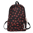thumbnail image 1 of All Over Mini Bow Print Backpack Front Bow Decor Multi Pocket Lightweight Waterproof Casual Teen Back To School Daypack, 1 of 5