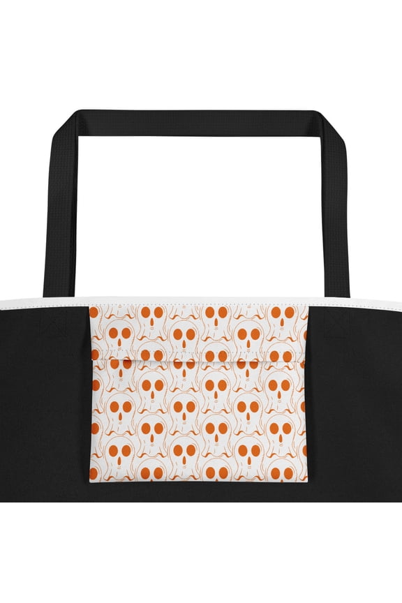 All-Over Print Large Tote Bag (Black)