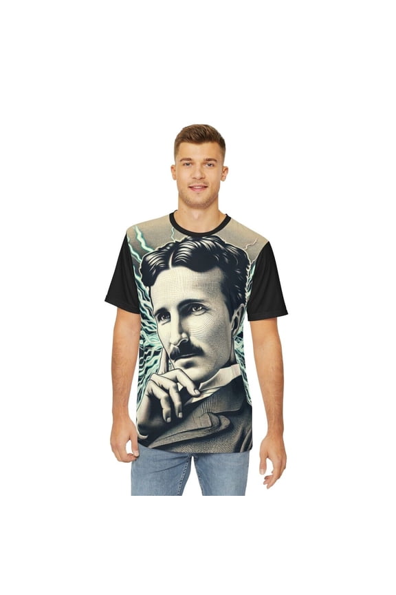 All Over Print Retro Style Nikola Tesla Inventor Science Icon Streetwear