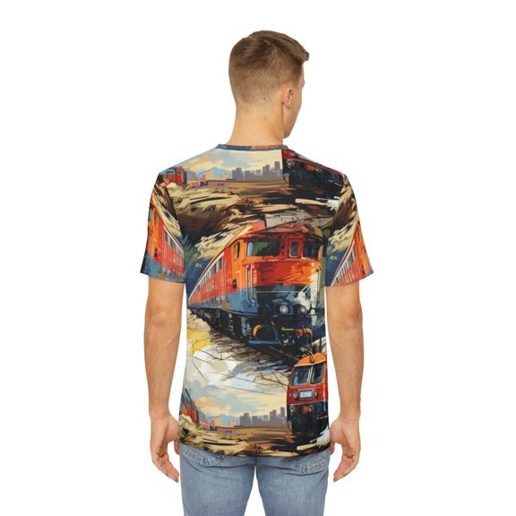 All Over Print Train Art Locomotive Railcar Railroad Transportation