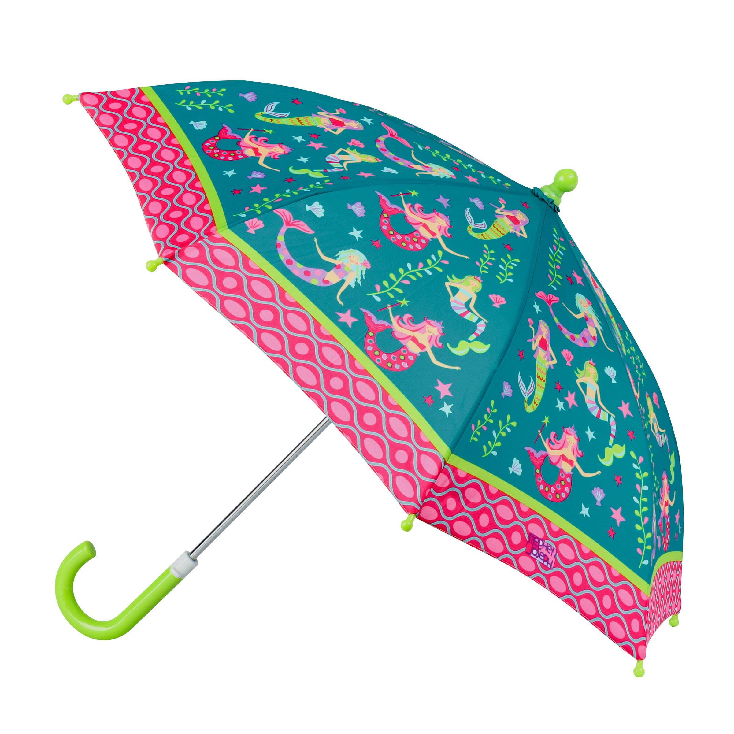 Mermaid Pattern Kids Umbrella with Pinch-Free Closure