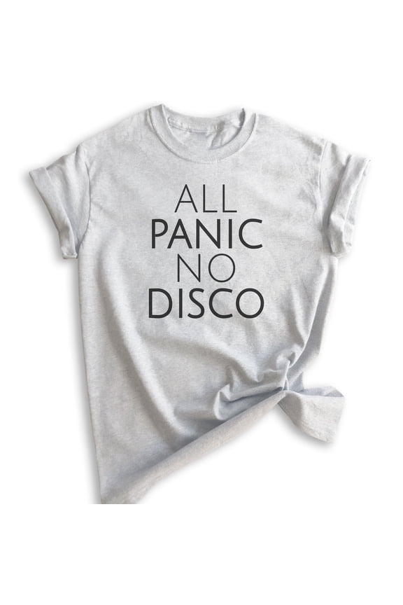All Panic No Disco Shirt, Unisex Women's Men's Shirt, Nervous Shirt, Introvert Shirt, Heather Ash, Small