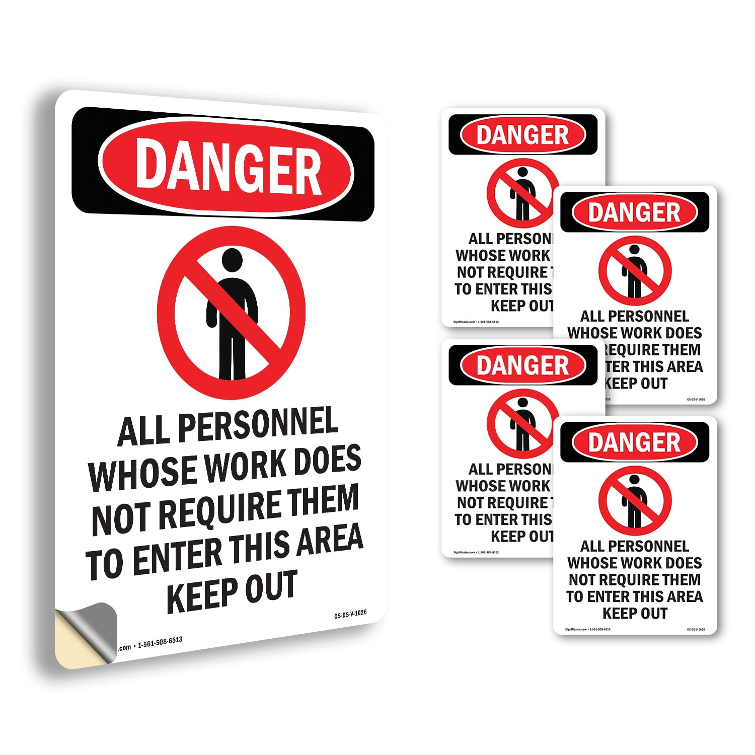 All Personnel Whose OSHA Danger Vinyl Decal Label 18 Inch x 12 Inch - 5 ...