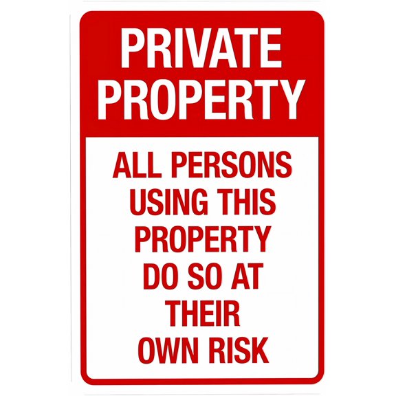 All Persons Using This Property At Own Risk Sign - 8"x12" Security Metal Sign, Personalized for Business Office Home Yard Garden