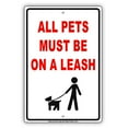 thumbnail image 1 of All Pets Must Be On A Leash With Graphic Public Park Outdoor Caution Notice Aluminum Note Metal Sign 8"x12" Plate, 1 of 1