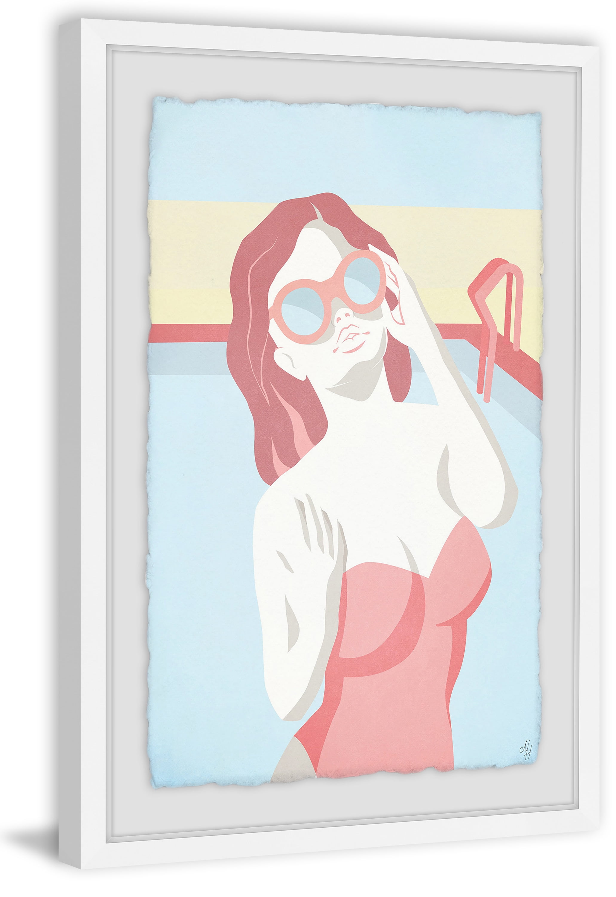Pink and Blue Framed Art Print for Kids, 12" x 8"