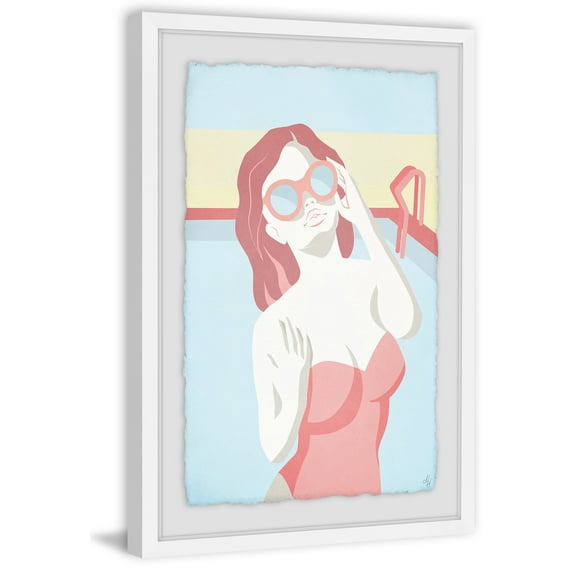 All Pink Framed Painting Art Print, 8.00" x 1.50"