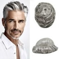 thumbnail image 1 of All Poly Toupee for Men Hairpieces Human Hair Replacement Systems 0.1MM Thin Skin PU Injection Mens Toupee, 1 of 6