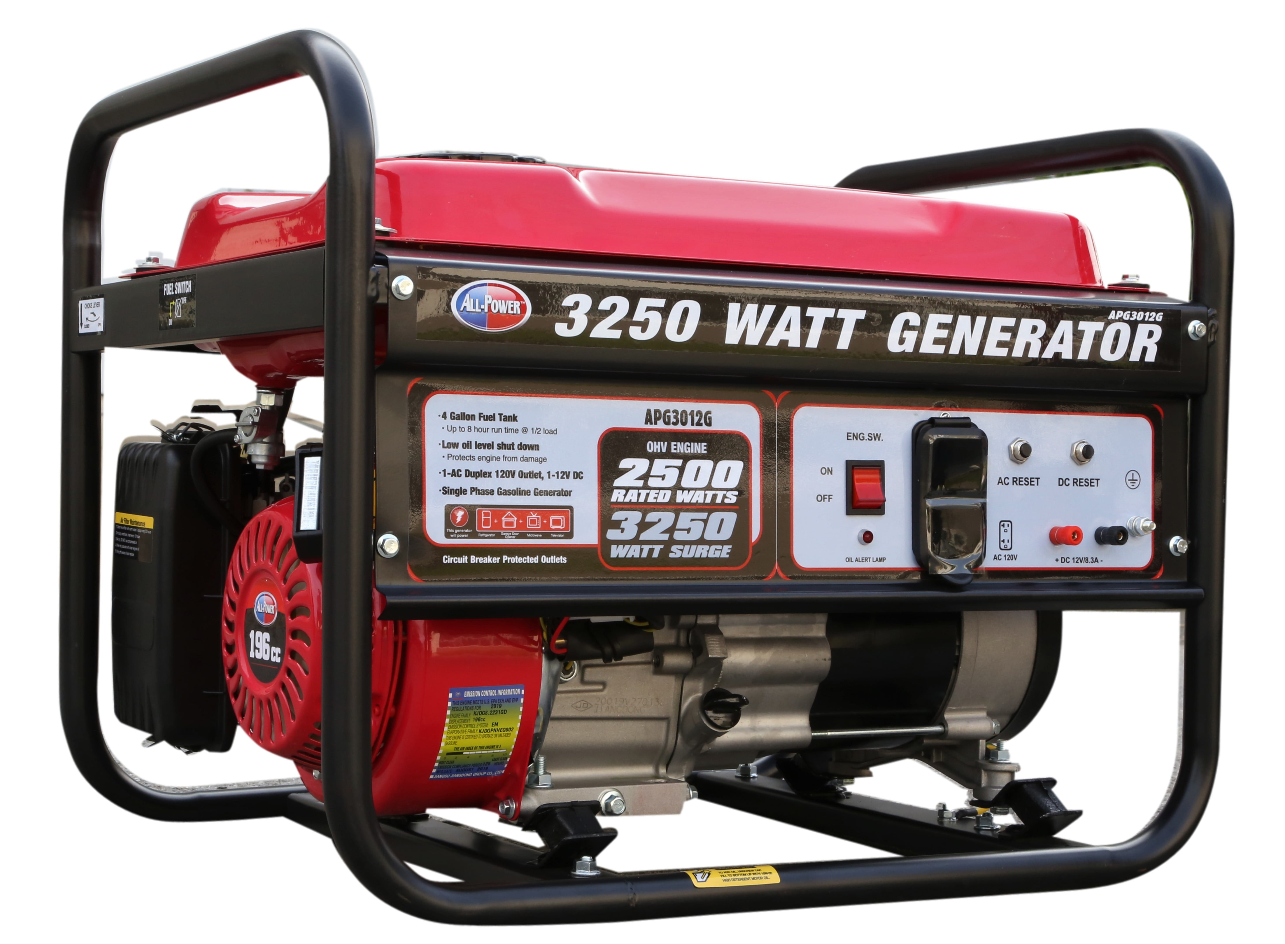 All Power 3250 Watt Portable Generator APG3012G, 3250W Gas Powered Generator  for Home Power Backup, Hurricane Damage Restoration, EPA Certified -  Walmart.com