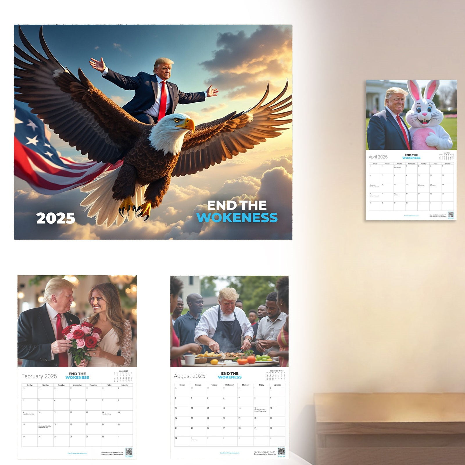 All Prime Deals! 2025 Calendar,Trump Calendar 2025, 2025 Wall Calendar Iconic Presidential