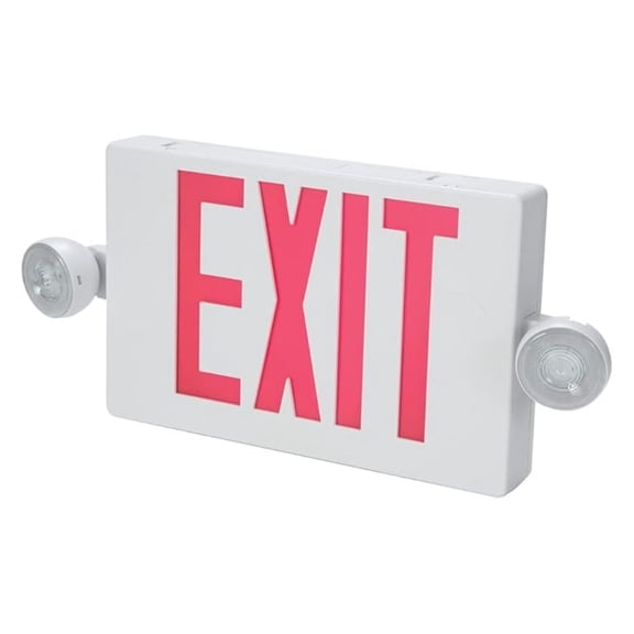 All Pro Emergency APC7R Combo Unit LED-Exit Sign with Dual Lights, Red Letters