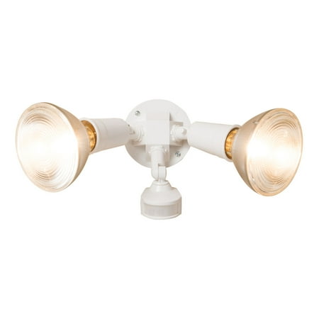 COOPER LIGHTING/REGENT LIGHT Halo White Motion Sensing Dusk To Dawn Incandescent Floodlight Fixture MS34W — Residential Use, Standard Application
