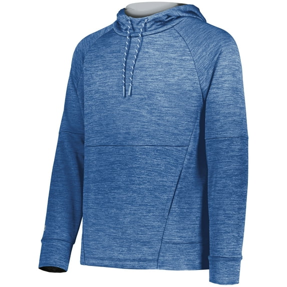 Holloway 223580.106.XL All-Pro Performance Fleece Hoodie, Royal Heather & Silver - Extra Large