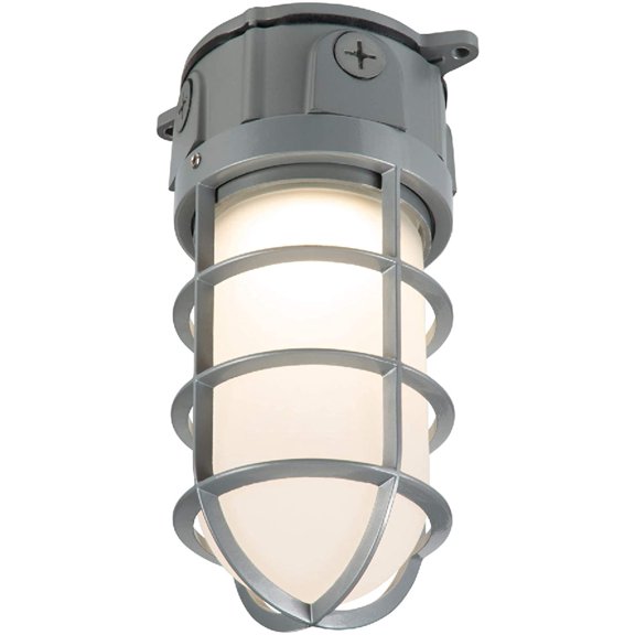 All Pro VT1730 All-Pro Gray Outdoor Integrated Vapor Tight Wall or Ceiling Mount LED Flood Light, White