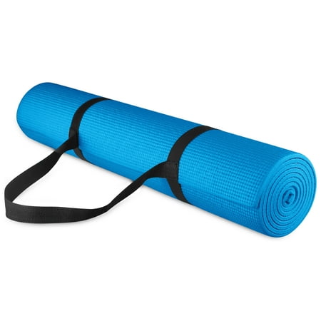 All Purpose 1/4-Inch High Density Anti-Tear Exercise Yoga Mat with Carrying Strap, Multiple Colors price history and forecast - BalanceFrom BFGY-P1BL