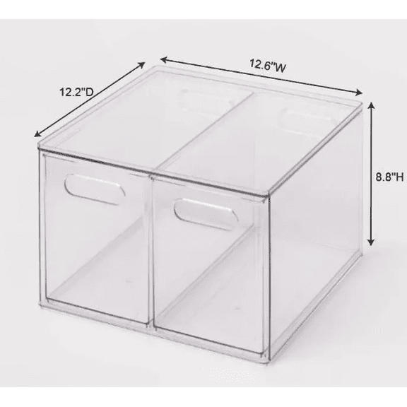 All Purpose 2 Drawer Storage Clear - Brightroom