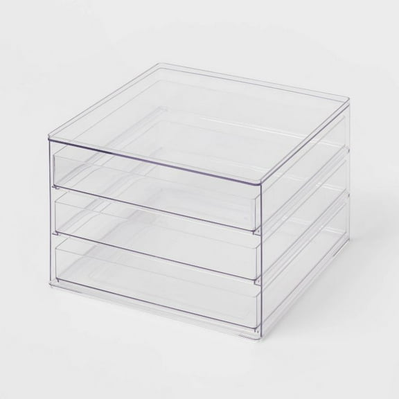 All Purpose 3 Drawer Storage Clear - Acrylic Utility Bins, Universal Storage