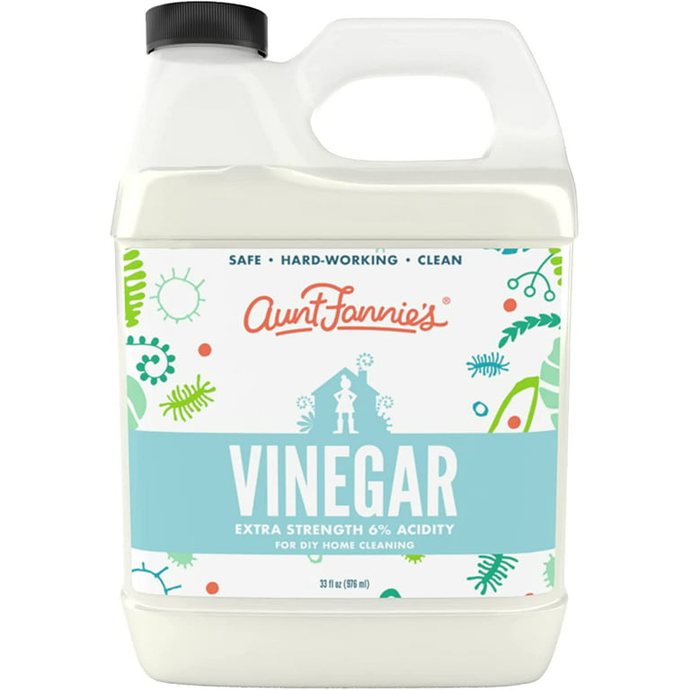 Aunt Fannie's All Purpose 6% Distilled White Cleaning Vinegar, 33 Ounce,  Multipurpose Household Cleaner 33 Fl Oz (Pack of 1)